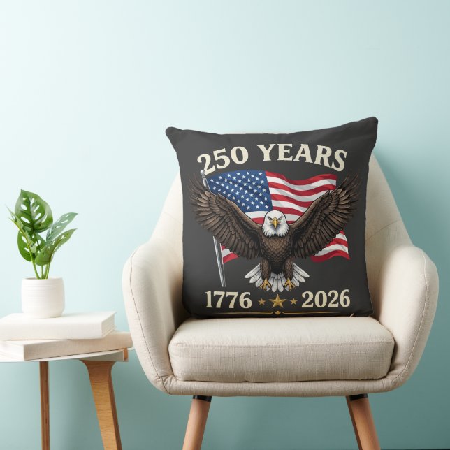 250 Anniversary USA Throw Pillow (Chair)