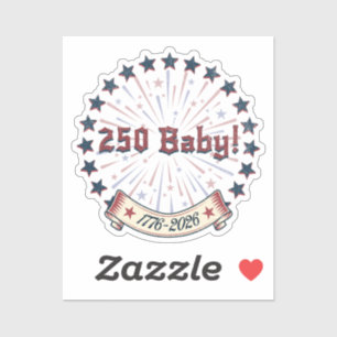250 Baby America 250 Patriotic Fireworks Design