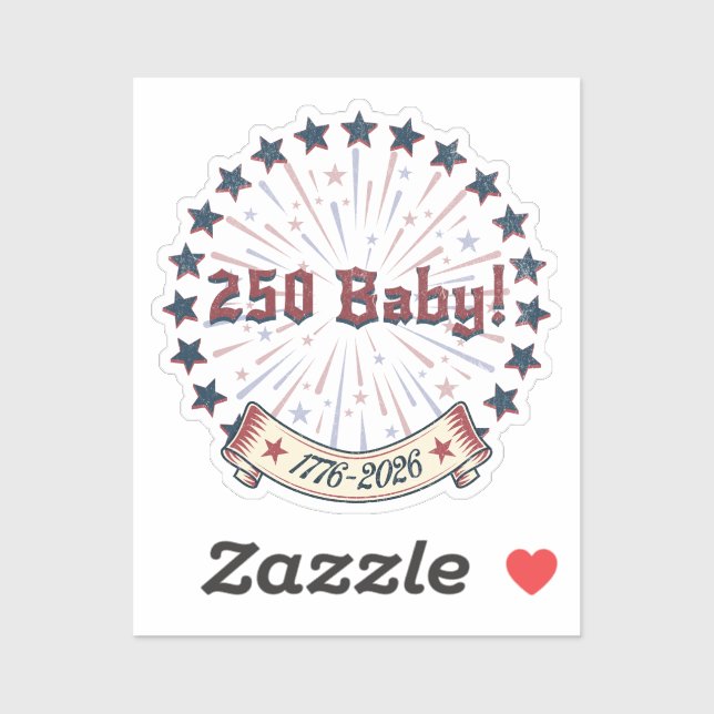 250 Baby America 250 Patriotic Fireworks Design (Sheet)