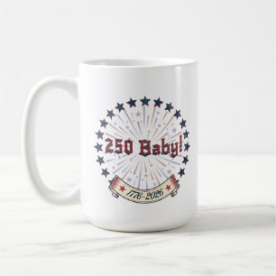 250 Baby America 250 Patriotic Fireworks Design Coffee Mug