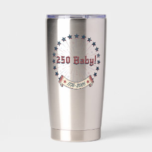 250 Baby America 250 Patriotic Fireworks Design Insulated Tumbler