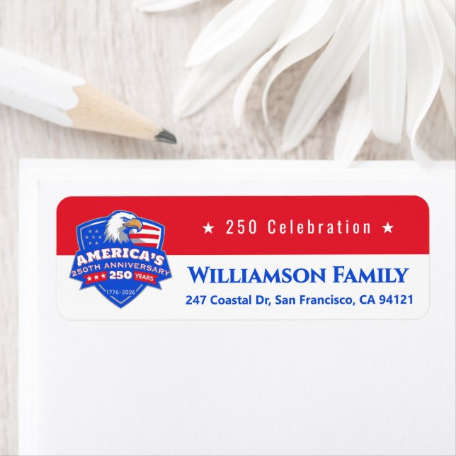 250 Celebration Patriotic Custom Return Address (En situation)
