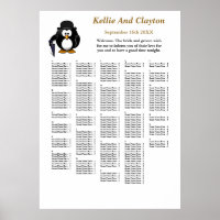 250 Funny Penguin Greeter Wedding Seating Chart