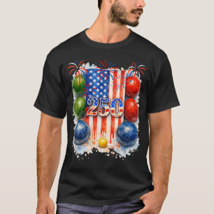 250 Proud Independence 4Th July Bocce Ball T-Shirt