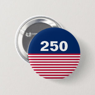 250 Red White and Blue USA Anniversary 2 Inch Round Button
