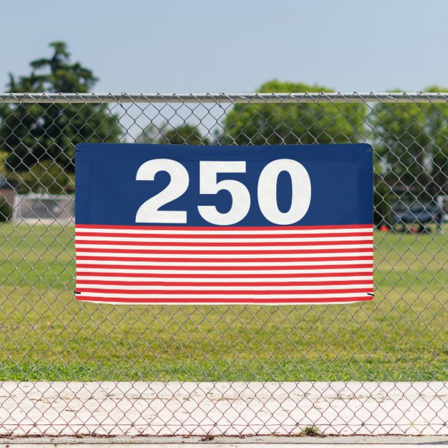 250 Red White and Blue USA Anniversary Banner (Insitu)