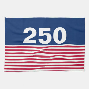 250 Red White and Blue USA Anniversary Kitchen Towel