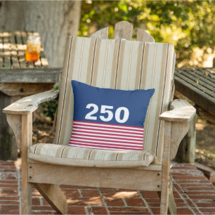 250 Red White and Blue USA Anniversary Outdoor Pillow