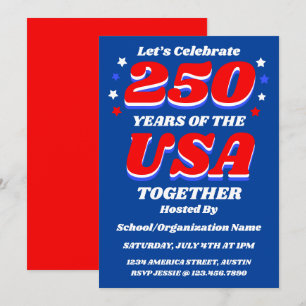 250 USA Party Customizable Patriotic Invite