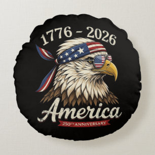 250 Year America 1776 2026 Eagle Vintage Round Pillow