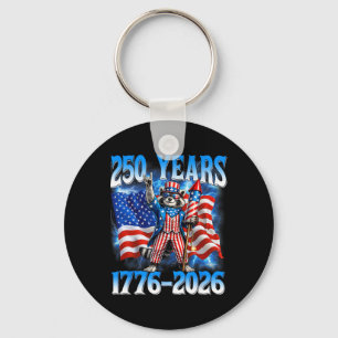 250 Year American 250th Anniversary Usa Raccoon 4t Keychain