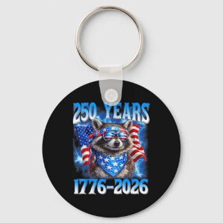 250 Year American 250th Anniversary Usa Raccoon 4t Keychain