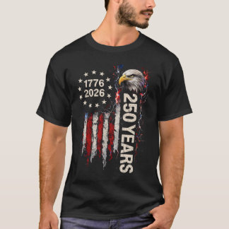 250 Year Anniversary USA American Flag Eagle T-Shirt