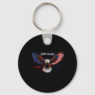 250 Years 17762026 American Eagle Patriotic Flag Keychain