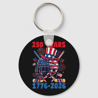 250 Years 1776 2026 250th Anniversary Ice Hockey Keychain