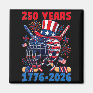 250 Years 1776 2026 250th Anniversary Ice Hockey Magnet
