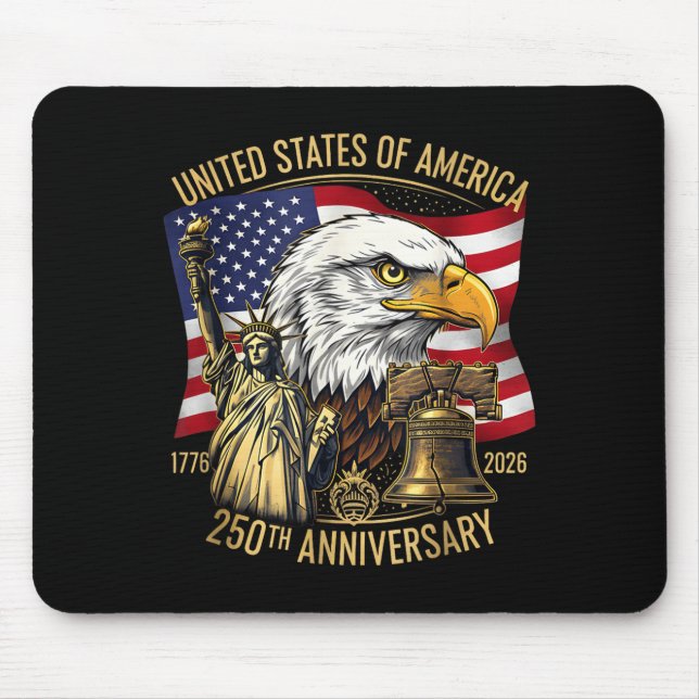 250 Years 1776-2026 250th Birthday Eagle Liberty B Mouse Pad (Front)