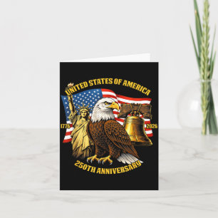 250 Years 1776-2026 250th Birthday Eagle Liberty Card
