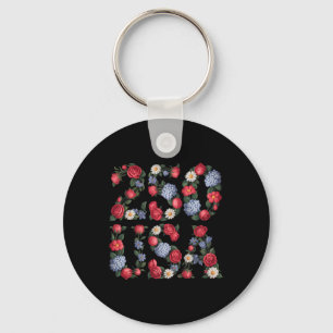 250 Years 1776-2026 250th Birthday Flowers Keychain