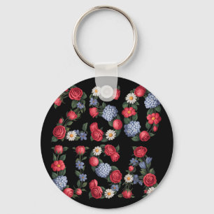 250 Years 1776-2026 250th Birthday Flowers Keychain