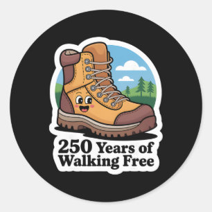 250 Years 1776-2026 250th Birthday Hiking Classic Round Sticker