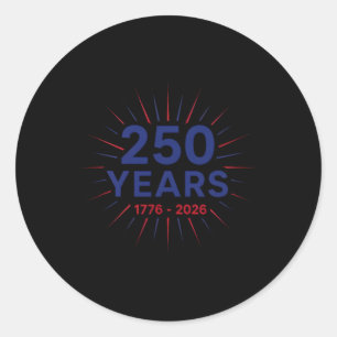 250 Years 1776-2026 250th Birthday Minimalist Logo Classic Round Sticker