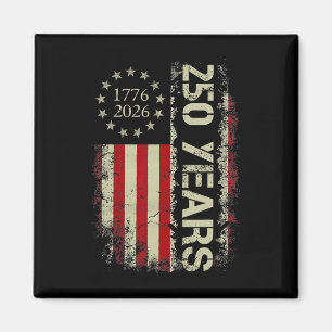 250 Years 1776-2026 250th Birthday Usa American Fl Magnet