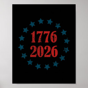 250 Years 1776 2026 250th Illustration Poster