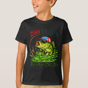 250 years 1776-2026 bass fishing 250th anniversary T-Shirt