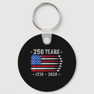 250 Years 1776 2026 Birthday USA for Men Women 4th Keychain