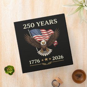 250 Years 1776 2026 Eagle American Flag Binder