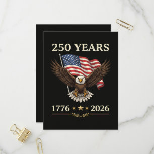 250 Years 1776 2026 Eagle American Flag Invitation Postcard