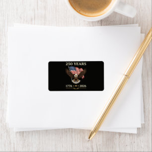 250 Years 1776 2026 Eagle American Flag Label