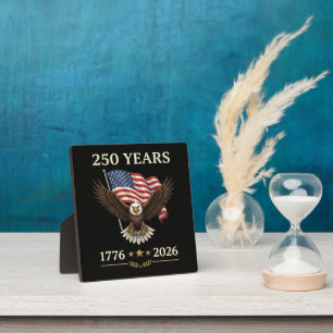 250 Years 1776 2026 Eagle American Flag Plaque
