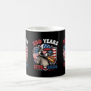 250 years 1776 2026 patriotic raccoon usa independ coffee mug