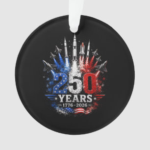 250 Years 1776–2026 Patriotic Sky Celebration Free Ornament