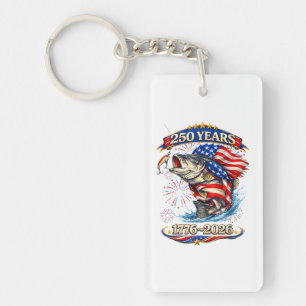 250 Years 1776-2026 Trout Fishing Keychain