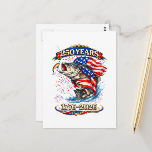 250 Years 1776-2026 Trout Fishing Postcard