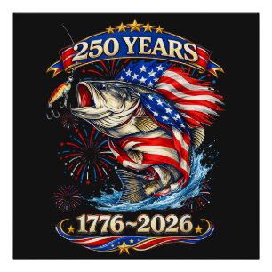 250 Years 1776-2026 Trout Fishing Poster