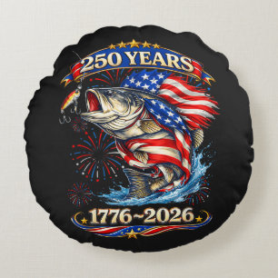 250 Years 1776-2026 Trout Fishing Round Pillow