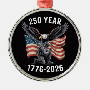 250 Years 250th Anniversary USA 4th July Metal Ornament