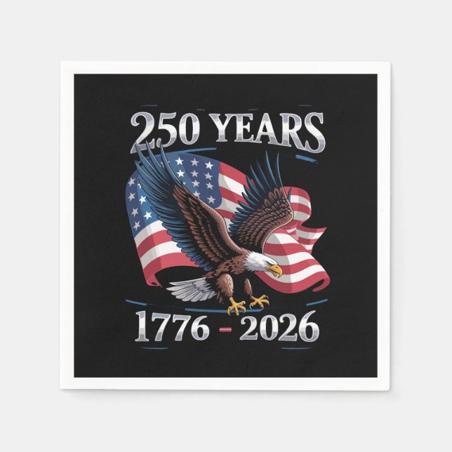 250 Years 4th Of July Eagle USA Flag 1776 2026 Napkin (Front)