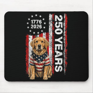 250 Years Aamerica Golden Retriever Patriotic Usa Mouse Pad