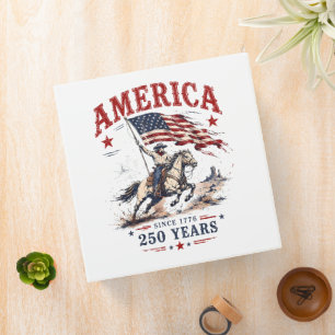 250 Years America 1776 2026 Patriotic Cowboy Binder