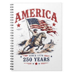 250 Years America 1776 2026 Patriotic Cowboy Notebook