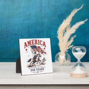 250 Years America 1776 2026 Patriotic Cowboy Plaque