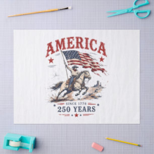 250 Years America 1776 2026 Patriotic Cowboy Tissue Paper