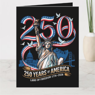 250 Years America Anniversary 1776 2026 Card