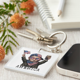250 Years America Anniversary 1776 Lincoln Abe Keychain