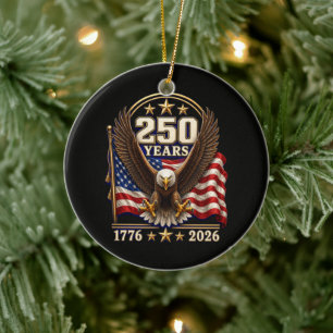 250 Years America Anniversary 250th Ceramic Ornament